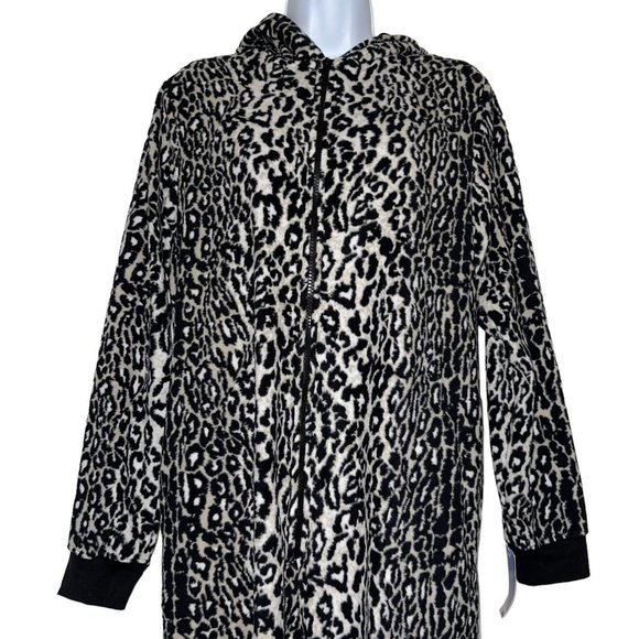 NWT Nick & Nora Cheetah Pajamas Womens M Footless Unionsuit PJs Costume Hood - Picture 2 of 10
